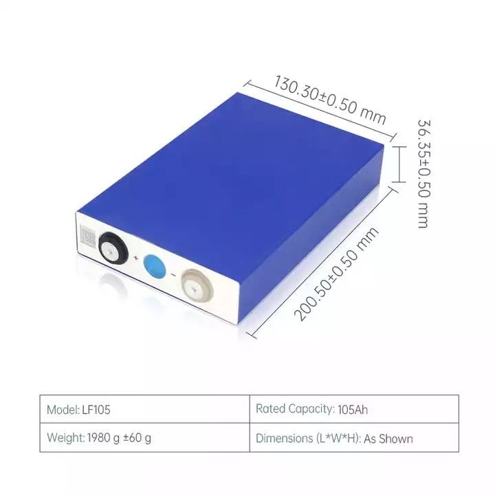 batteria ricaricabile prismatica Lifepo4 delle cellule rv di 105ah 3.2v Lfp per il motorino elettrico