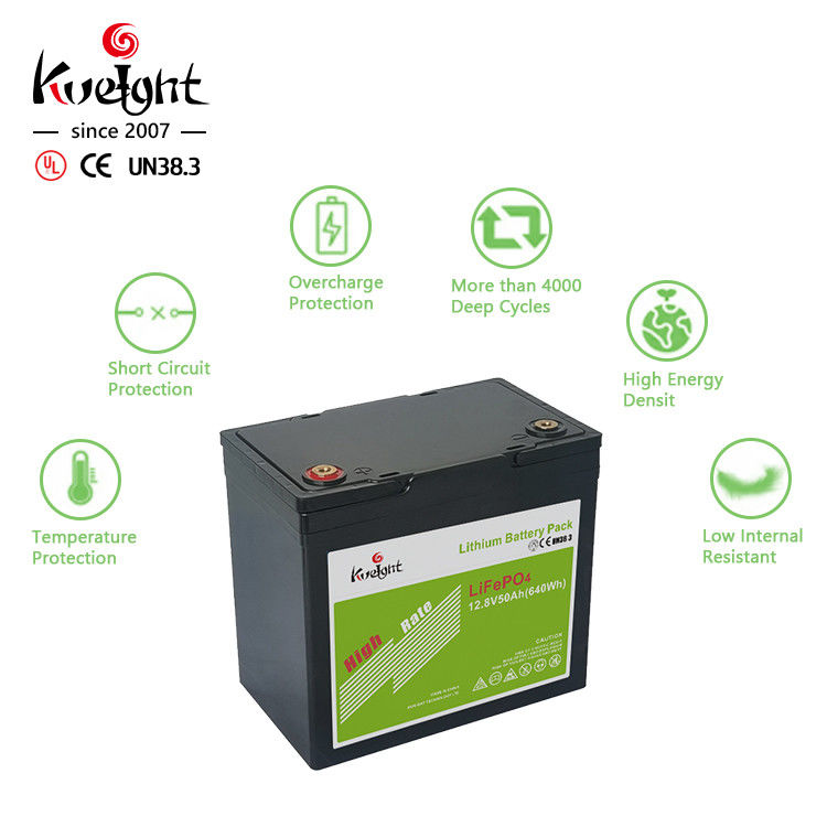 batteria al litio Bms di 12.8v 50ah costruito nel potere del grado A per l'iluminazione pubblica di rv